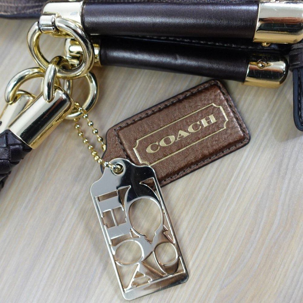 VINTAGE‎ Coach Bag Brown Leather Shoulder Lizard Chain RARE 70TH ANNIVERSARY - Picture 14 of 16